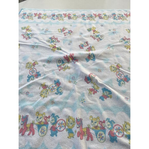 Vintage 60s baby blanket, nostalgia childhood flannel security blankie - Picture 6 of 9